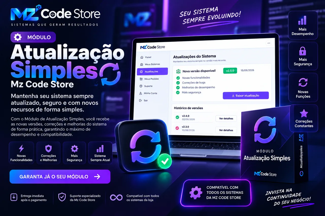 Módulo de Atualização Simples - Mz Code Store
